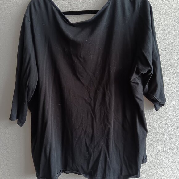 Vintage Plus Size Grey T-Shirt with Ruffled Front - Picture 3 of 3